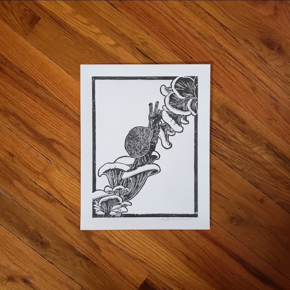 Linocut Block Print - Picture 2 of 2